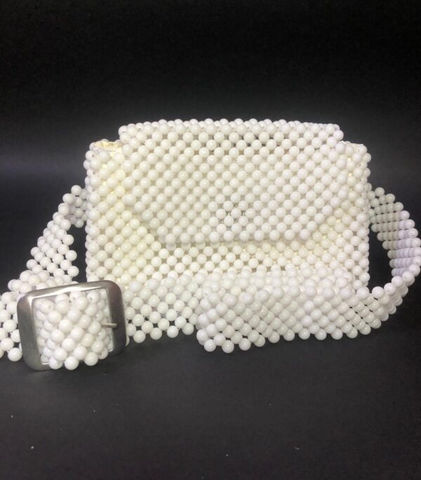 Sac banane en perles en plastique, doublure fixe et ceinture ajustable